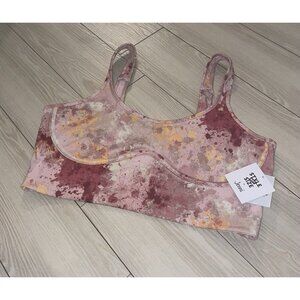 Jenni Style Not Size Womens Printed Corset Bra Crop Top Splatter Print Pink XXL